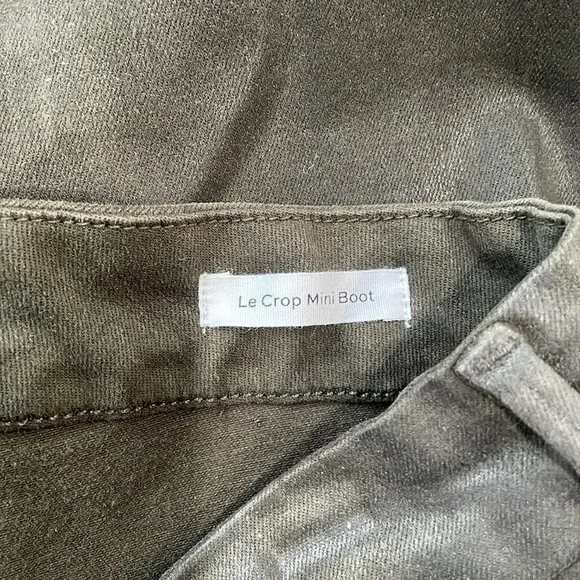 NWT Anthropologie Frame Green Le Crop Mini Boot Mid Rise Coated Denim Jeans 34 - Picture 13 of 13